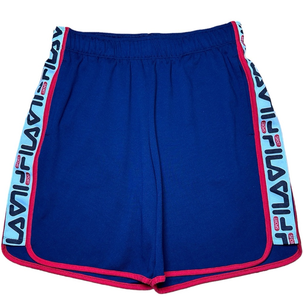 Fila Men's Blue Logo Band Shorts Athletic Activewear Athleisure Gym Size S